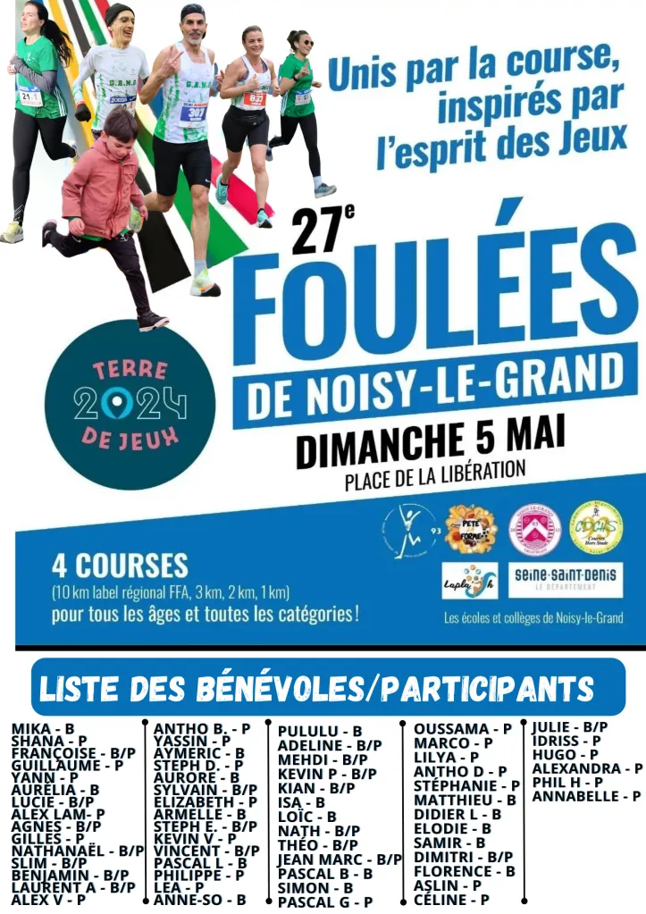 Foulées de Noisy le Grand 2025 Inscription Résultats