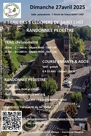 Trail des 3 Clochers Saint Chef 2025 Inscription Résultats